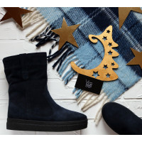 Полусапоги из синей замши Арт. 12-2Ls