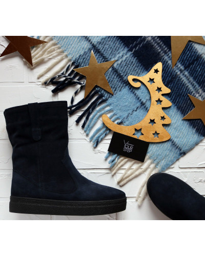 Полусапоги из синей замши Арт. 12-2Ls