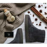 Ботинки из темно-серой замши Арт. 12-19Ls