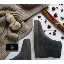 Ботинки из темно-серой замши Арт. 12-19Ls