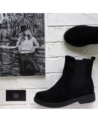 Чорні челсі з натуральної замші 12-1(Sn4)