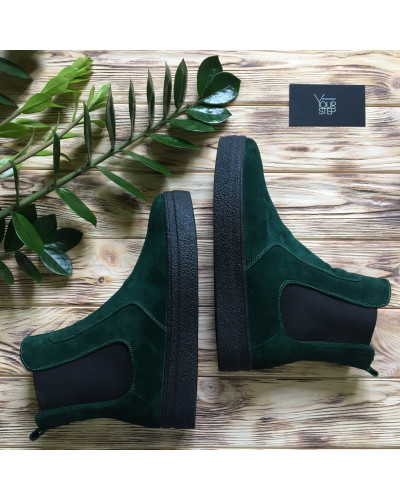 Челсі із зеленої замші Арт. 12-1Ls