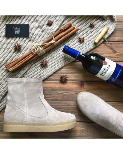 Ботинки из бежевой замши Арт. 12-19Ls