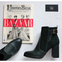 Ботинки на устойчивом каблуке зеленого цвета Арт. 805-1Ок