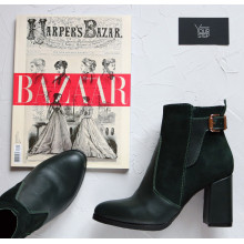 Ботинки на устойчивом каблуке зеленого цвета Арт. 805-1Ок