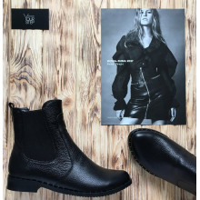 Ботинки челси из натуральной кожи флотар черного цвета 12-1Dn4