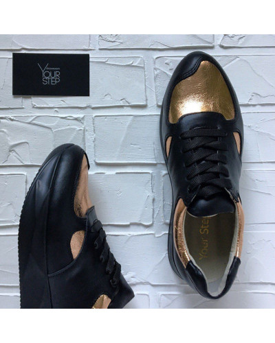 Кросівки з чорної шкіри Арт. 15-2