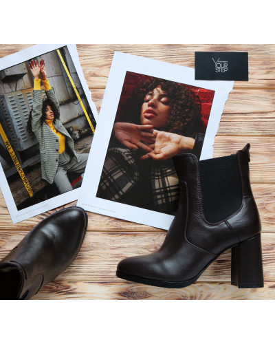 Кожанні Челсі на підборах Арт. 805-2Ок