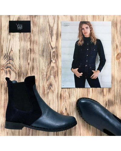 Ботинки челси синего цвета 12-1Dn4