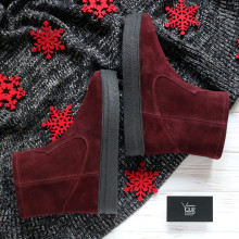 Ботинки из бордовой замши Арт. 12-19Ls