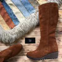 Чоботи на танкетці із натуральної замші Арт.30-1(Ir3)