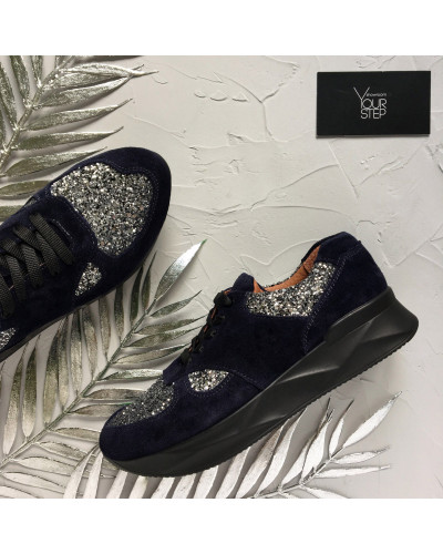 Кросівки із синьої замші Арт. 15-2