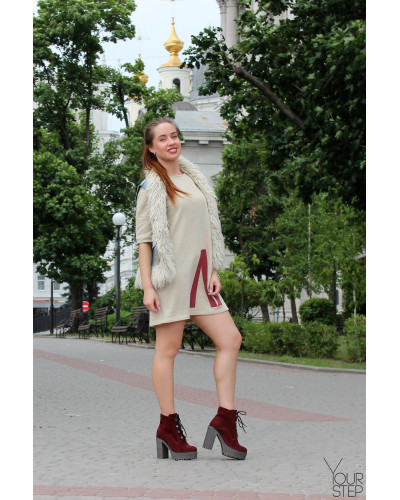 Ботинки из бордовой замши Арт. 18-10Al4-3670