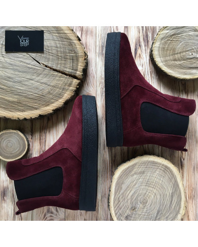 Челсі з бордової замші Арт. 12-1Ls