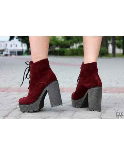 Ботинки из бордовой замши Арт. 18-10Al4-3670