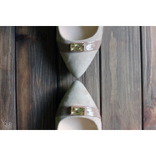 Туфлі-човники бежевого кольору Арт. 35-1/44Ок-3660