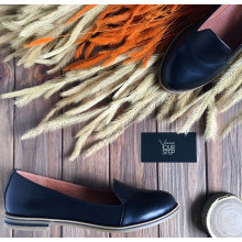 Сліпери із чорної шкіри Арт. 05-3/12