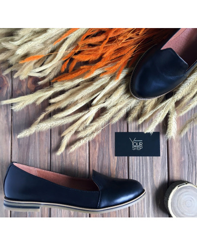 Сліпери із чорної шкіри Арт. 05-3/12