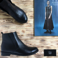 Ботинки со скрытыми резинками из черной кожи Арт. 12-23(Dn4)-3636