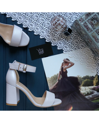 Босоніжки з шкіри на підборах Арт. 853-3/48Ок