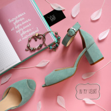 Босоніжки з замші на підборах Арт. 605-5/45Ок