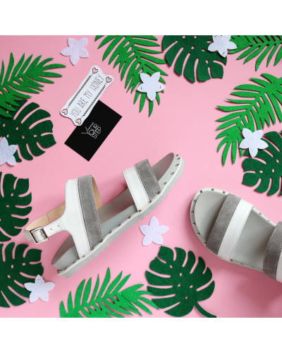 Сандали серо-белого цвета Арт. 10-18/125