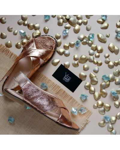 Сандали из кожи с золотым напылением Арт. 10-17Lib