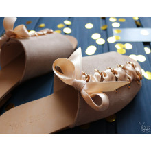 Шльопанці з бежевої замші Арт. 10-16/112-0015