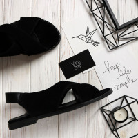 Сандали из черной замши Арт. 10-17Lib