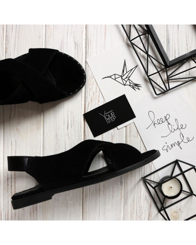 Сандали из черной замши Арт. 10-17Lib