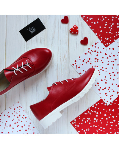 Туфли из кожи красного цвета Арт. 05-6/129