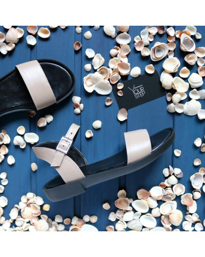 Босоніжки з натуральної шкіри бежевого кольору Арт. 10-5/144