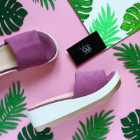 Шльопанці з рожевої замші Арт. 228-1