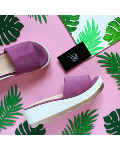 Шльопанці з рожевої замші Арт. 228-1