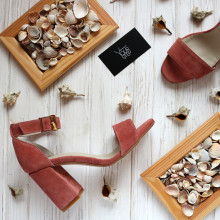 Замшеві босоніжки на підборах Арт. 853-3/48Ок