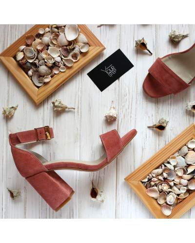 Замшеві босоніжки на підборах Арт. 853-3/48Ок