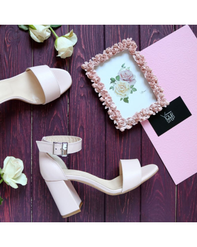 Рожеві босоніжки на підборах Арт. 853-3/48Ок