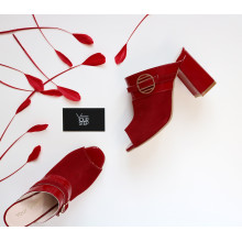 Мюлі з червоного велюру Арт. 853-4/48Ok