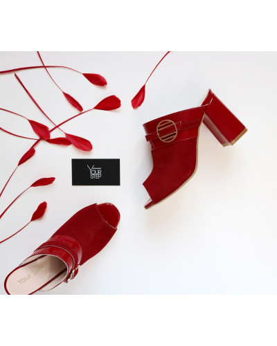 Мюлі з червоного велюру Арт. 853-4/48Ok