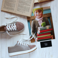 Кеди із бежевої шкіри Арт. Em-1