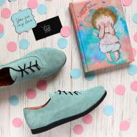 Кеды из бледно-бирюзовой замши Арт. 05-1(Am4)