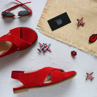 Сандали из красной замши Арт. 10-17Lib