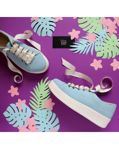 Кеди із блакитної замші Арт. 33-1/143-0015