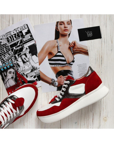 Кросівки з червоної замші Арт. Om-1