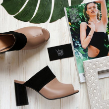 Мюлі з бежевої шкіри Арт. 853-4/45