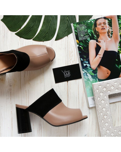 Мюлі з бежевої шкіри Арт. 853-4/45