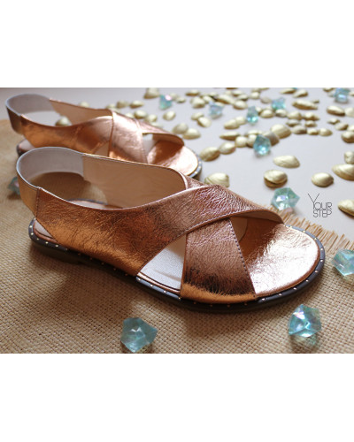 Сандали из кожи с золотым напылением Арт. 10-17Lib