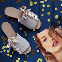 Шльопанці з бежевої замші Арт. 10-16/112-0015