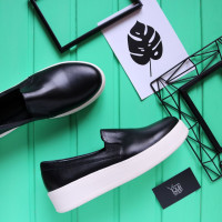 Сліпони із чорної шкіри Арт. 15-1/143