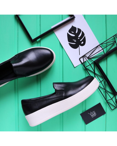 Сліпони із чорної шкіри Арт. 15-1/143